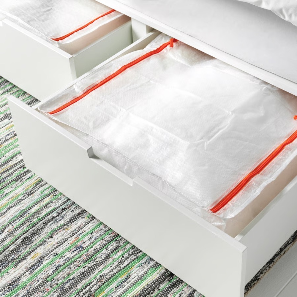 4 White Garment Bag with Orange Zipper